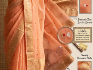 Banarsi Organd Pure handloom Kora Silk